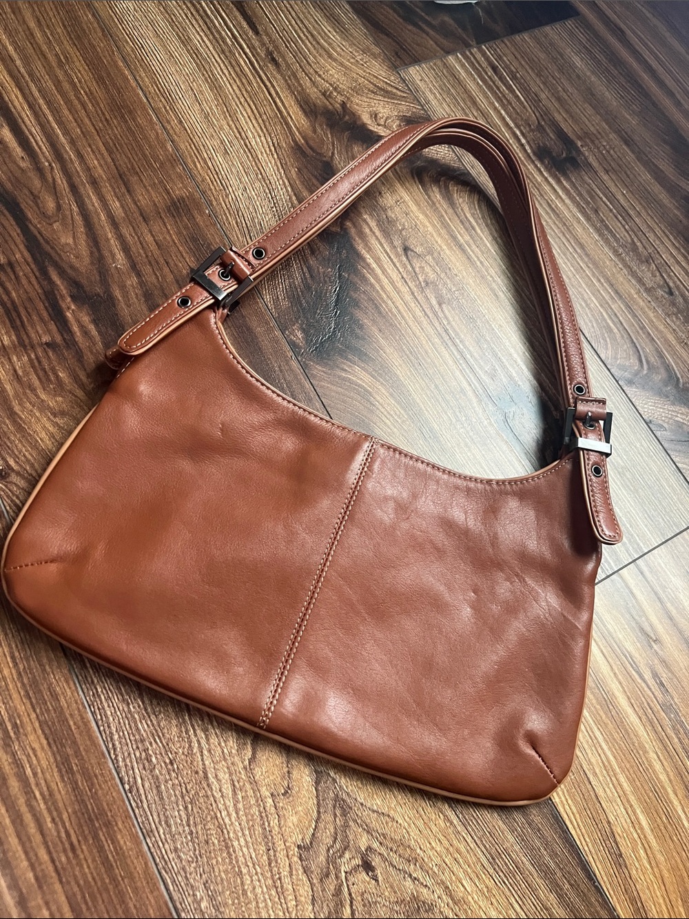 Nine West Cognac Leather Shoulder Bag